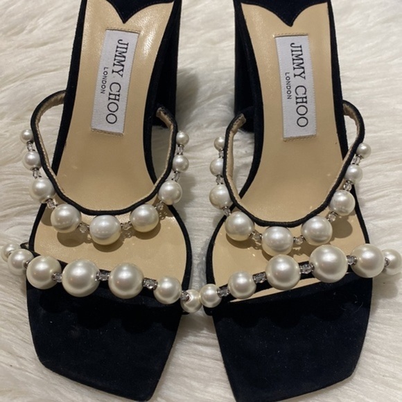 New Jimmy Choo Amara Embellished slide sandal‎ size 38.5EU - Picture 3 of 14